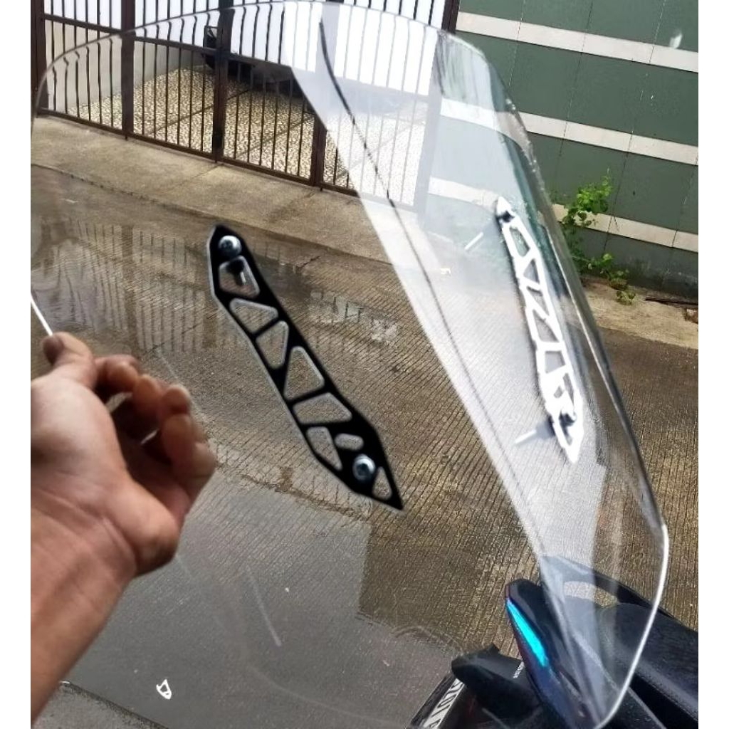 Visor NMAX New Standar & Thailand Bening Karet Motorcycle Paket Lengkap Visor Garnis Ring Stainless 