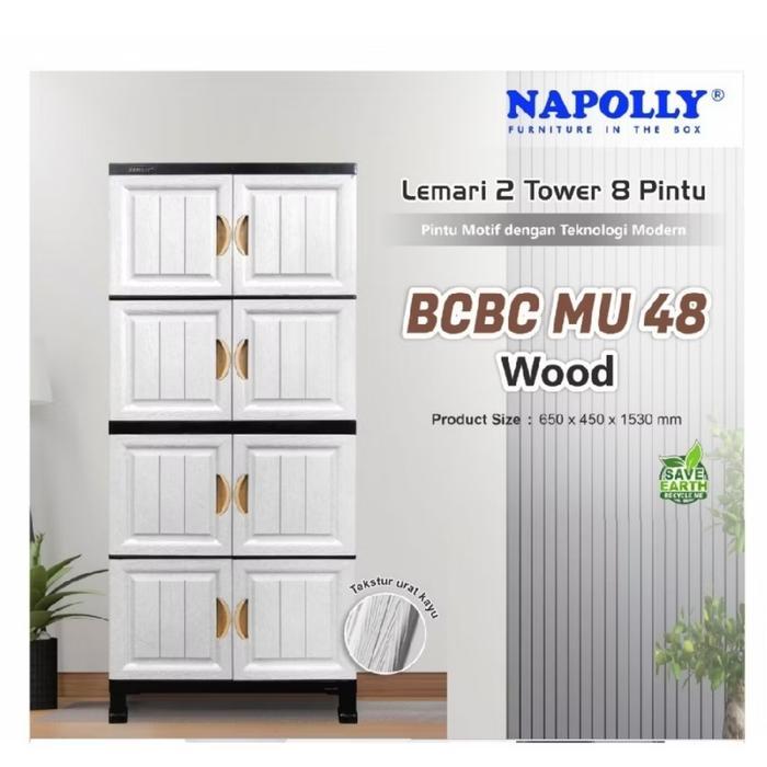 Lemari plastik napolly rotan sintetis BCBC MU 48