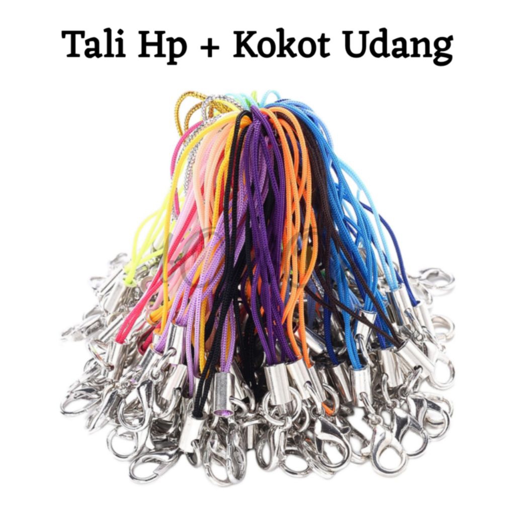 15 Warna Tali Strap Hp + Kokot Udang / Tali Gantungan Hp / Tali Gantungan Flashdisk / Tali Gantungan