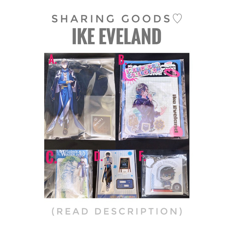 (Baca desc)  Ike eveland face decor collection acrylic stand nijisanji en acrylic stand luxiem niji 