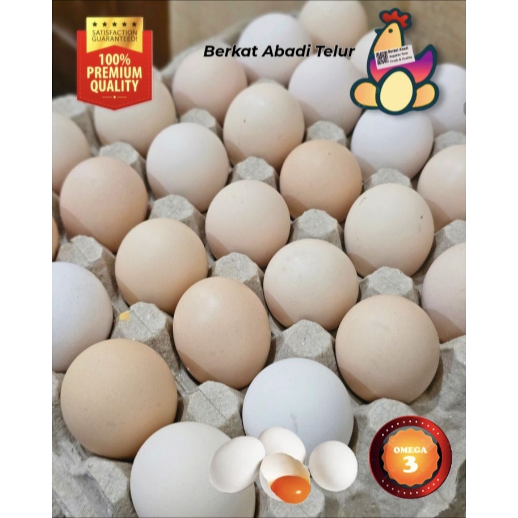 

Telur ayam kampung omega 3 segar per 30 butir