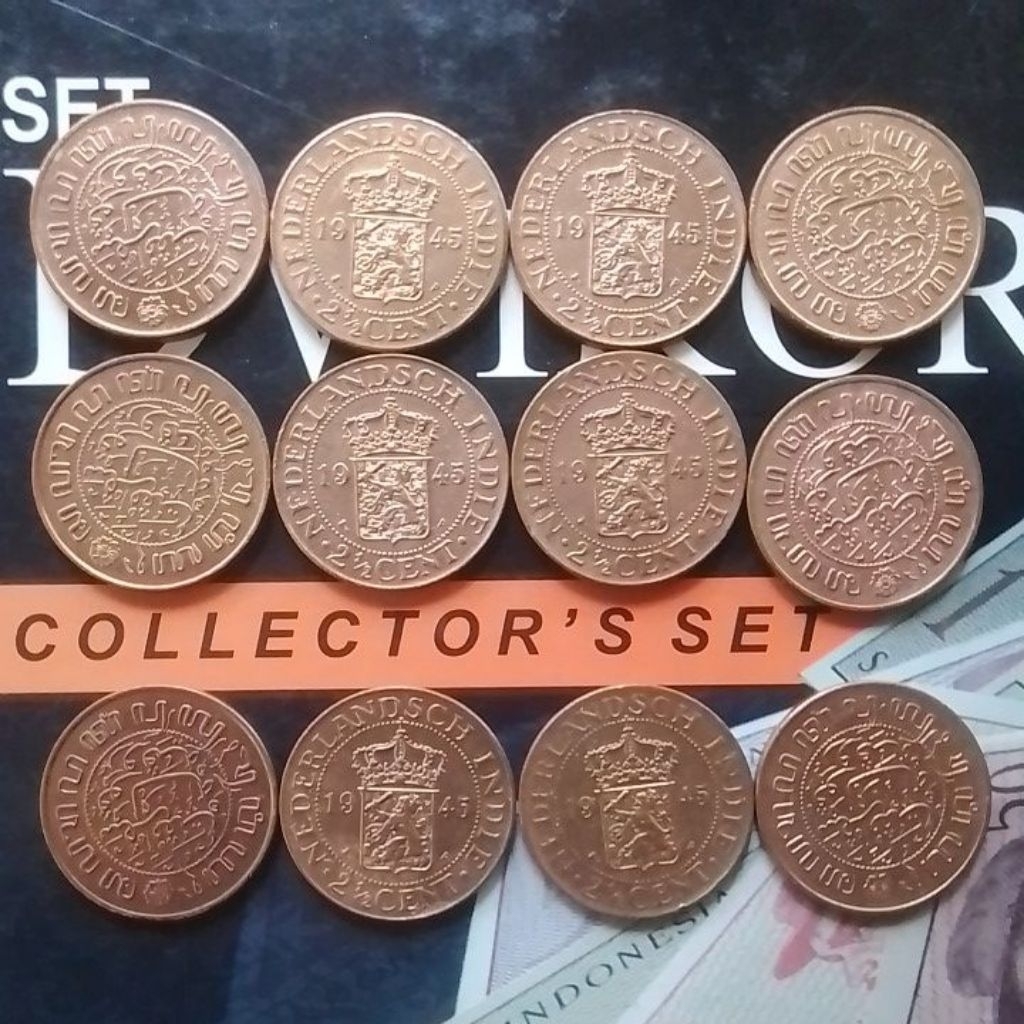 UANG KUNO ASLI 2½ CENT TAHUN 1945