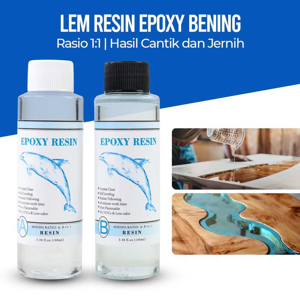 

Lem Resin Epoxy Bening Rasio 1:1 AB Crystal DIY Handmade Jewelry - ER-001