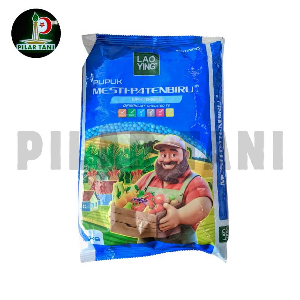 Pupuk Npk Laoying 16.16.16 Mesti Paten Biru kemasan 1Kg