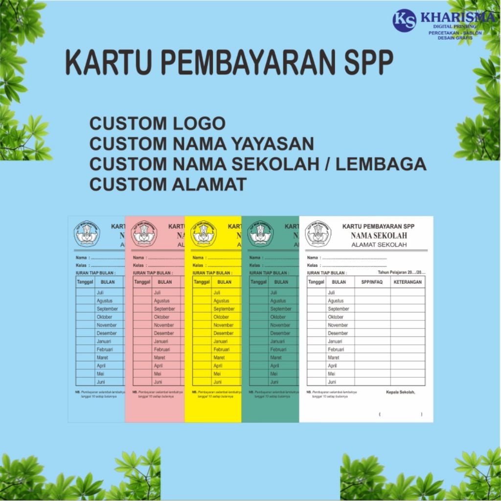 

Kartu SPP - Kartu Pembayaran SPP Custom