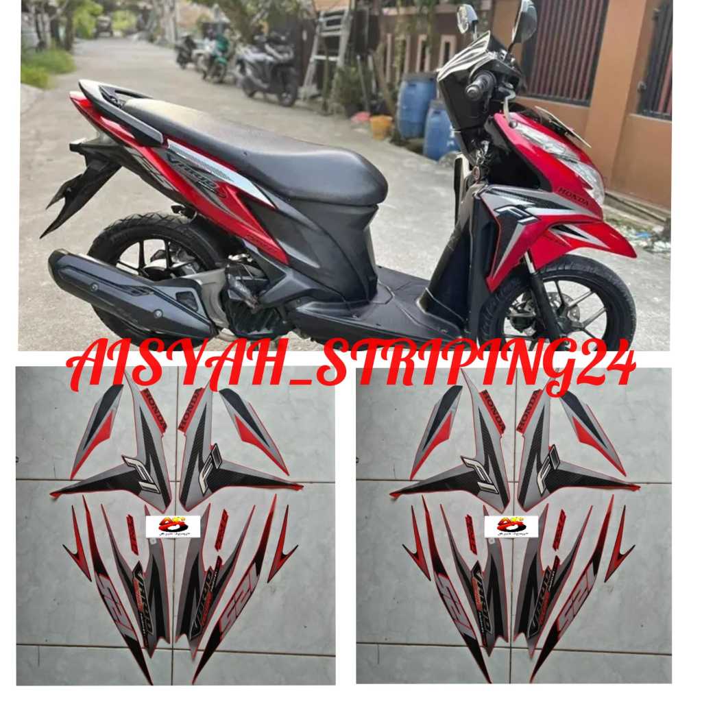stiker striping vario techno 125 fi old 2013 merah