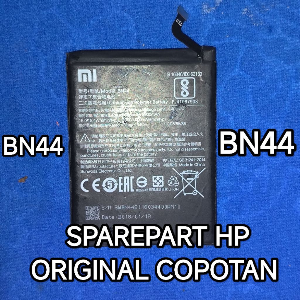 BATU BATERAI BATRE BN44 XIAOMI REDMI 5 PLUS ORIGINAL COPOTAN TESTED