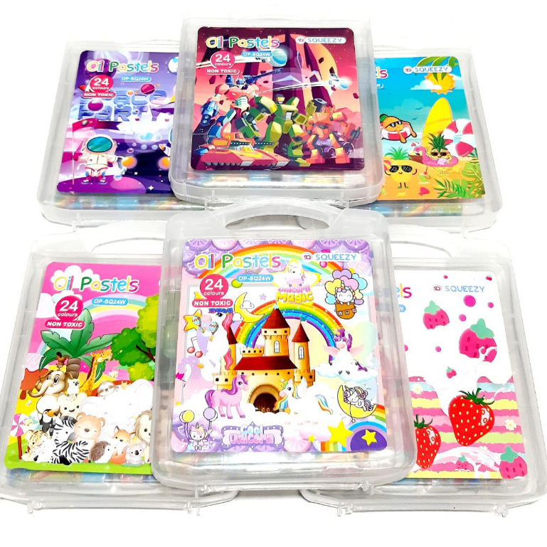 

Harga Grosir ( 1 kotak /24 pcs ) Crayon Krayon 24 warna Oil Pastel OP-SQ24W