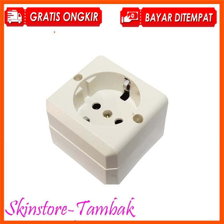 Stop Kontak Broco 1 lubang model tempel tembok tidak mudah panas