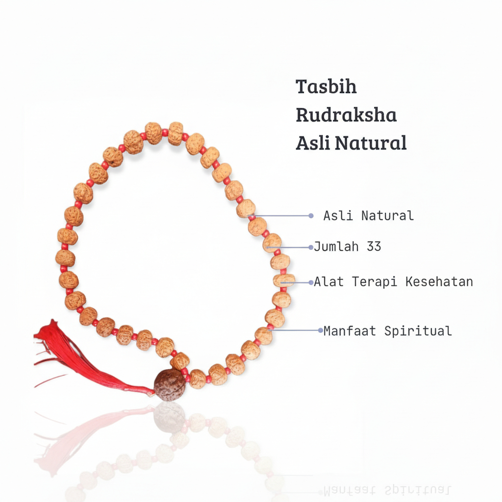 Tasbih Gelang 33 Butir Biji Rudraksha / Jenitri Asli Natural
