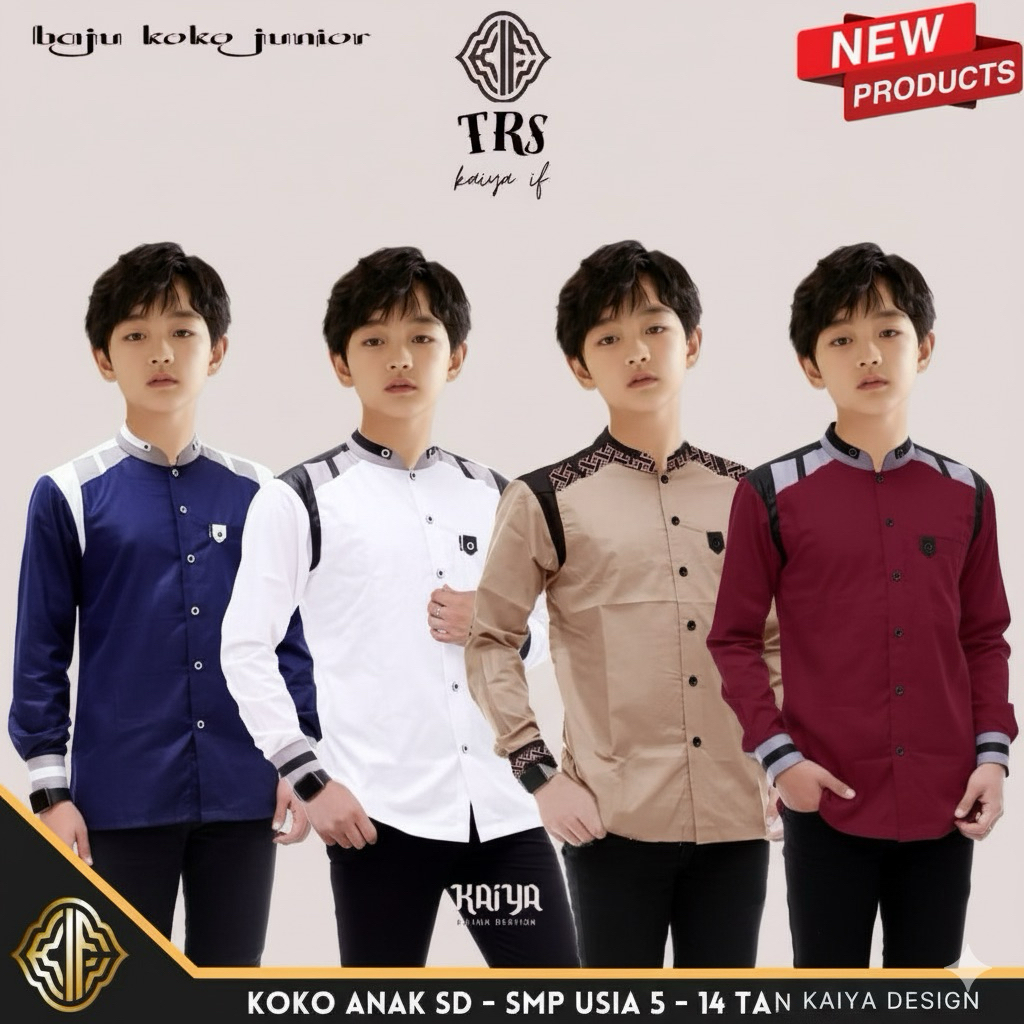 DISKON BAJU KOKO ANAK SD SMP LENGAN PANJANG BISA COD WARNA PUTIH MARUN COKLAT DAN NAVI BAHAN ADEM