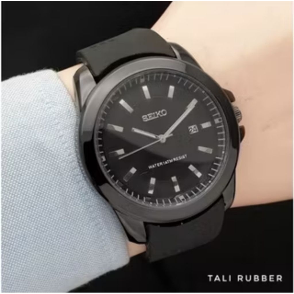 Jam Tangan Pria SEIKO 5671Original Analog Tali Rubber Karet Tggl Aktif Water resistance Tahan air