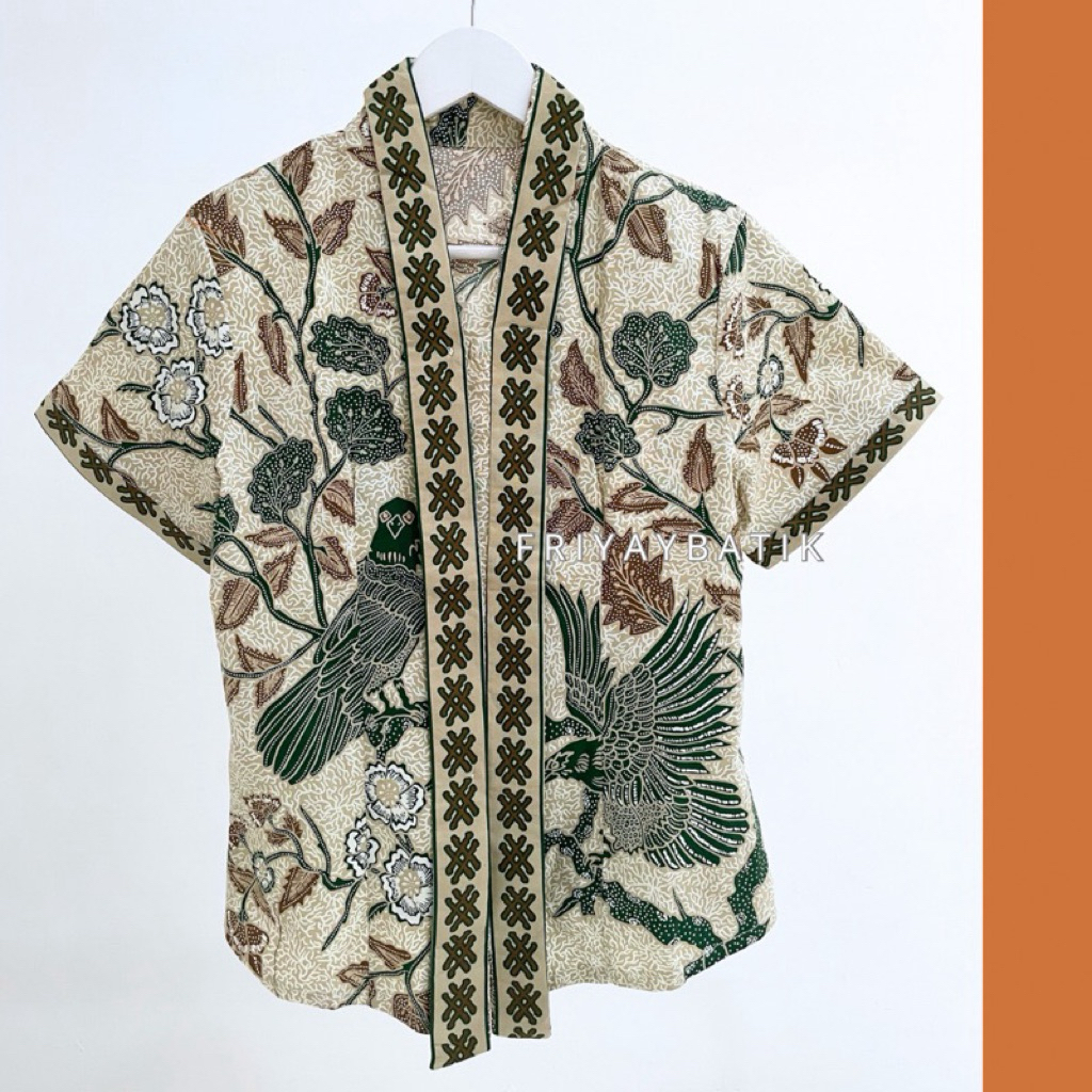 PRELOVED Batik Hijau Batik Kerja Batik Lengan Pendek Batik Wanita