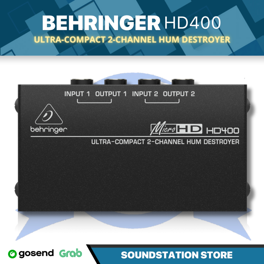 BEHRINGER HD400 ULTRA-COMPACT 2-CHANNEL HUM DESTROYER - HD-400 CLEAN HUM DESTROYER 2 CHANNEL