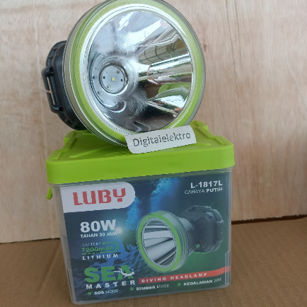 Senter kepala luby 80W L-1817L DIVING HEADLAMP cahaya putih