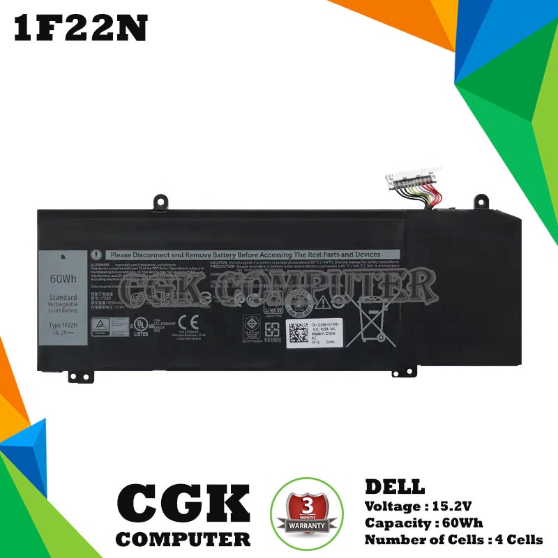Baterai Laptop Dell AlienWare 2018 M15 M17 G7 15 17 series1F22N