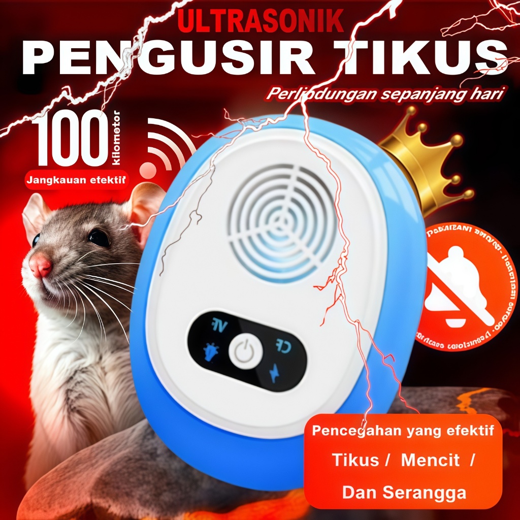 [HOT]Pengusir Tikus Ultrasonik Pengusir Tikus Nyamuk Laba-laba Pengusir Hama Ultrasonik Anti Tikus P