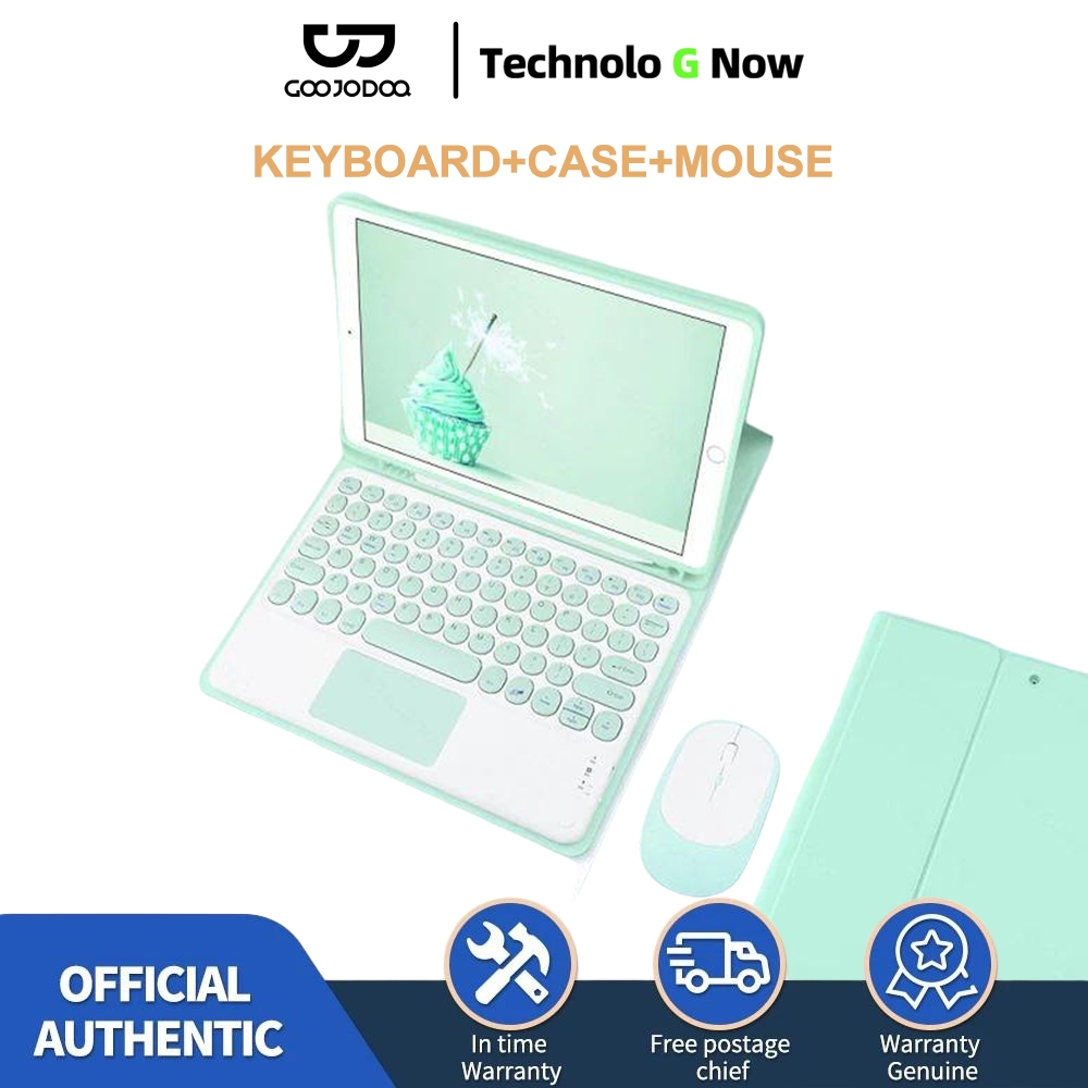 Goojodoq For Casing Thouch Keyboard Bluetooth Mouse Untuk Ipad Pro 11 2020/gen-7/8/9  10.2 ipad air 