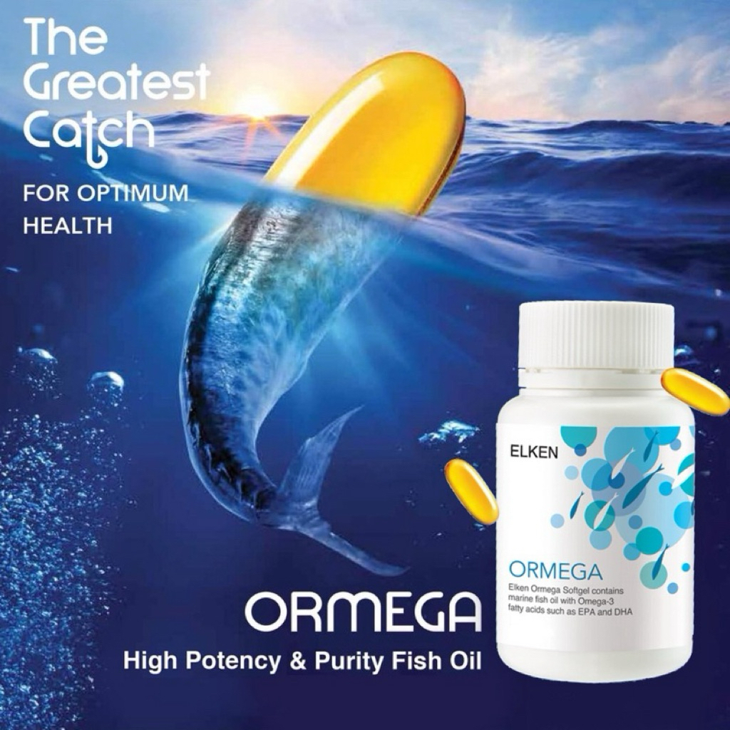 Elken Ormega 45 Softgel – DHA EPA Omega 3 untuk Kesehatan Jantung & Otak