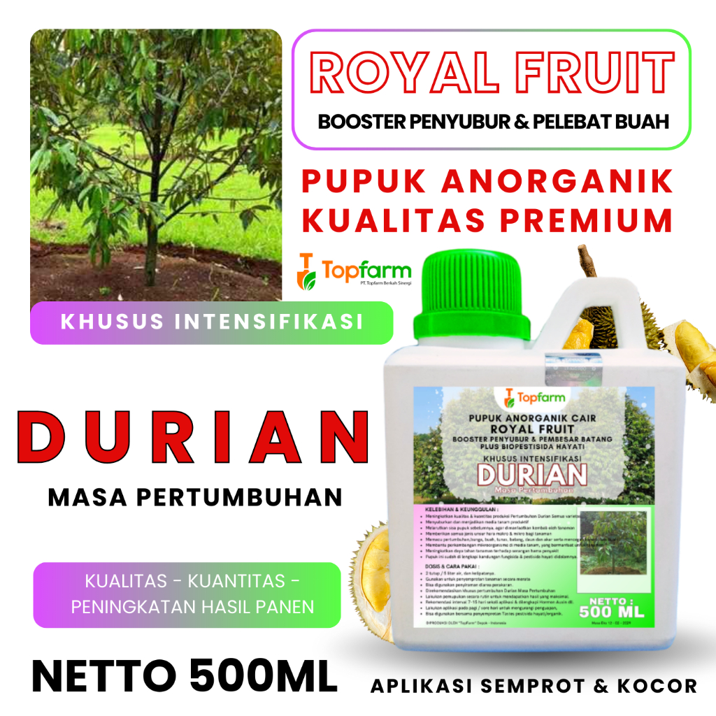 Pupuk Booster Durian/ Pupuk Mempercepat Pertumbuhan Durian/ Pupuk Durian Masa Pertumbuhan/ Pupuk Per