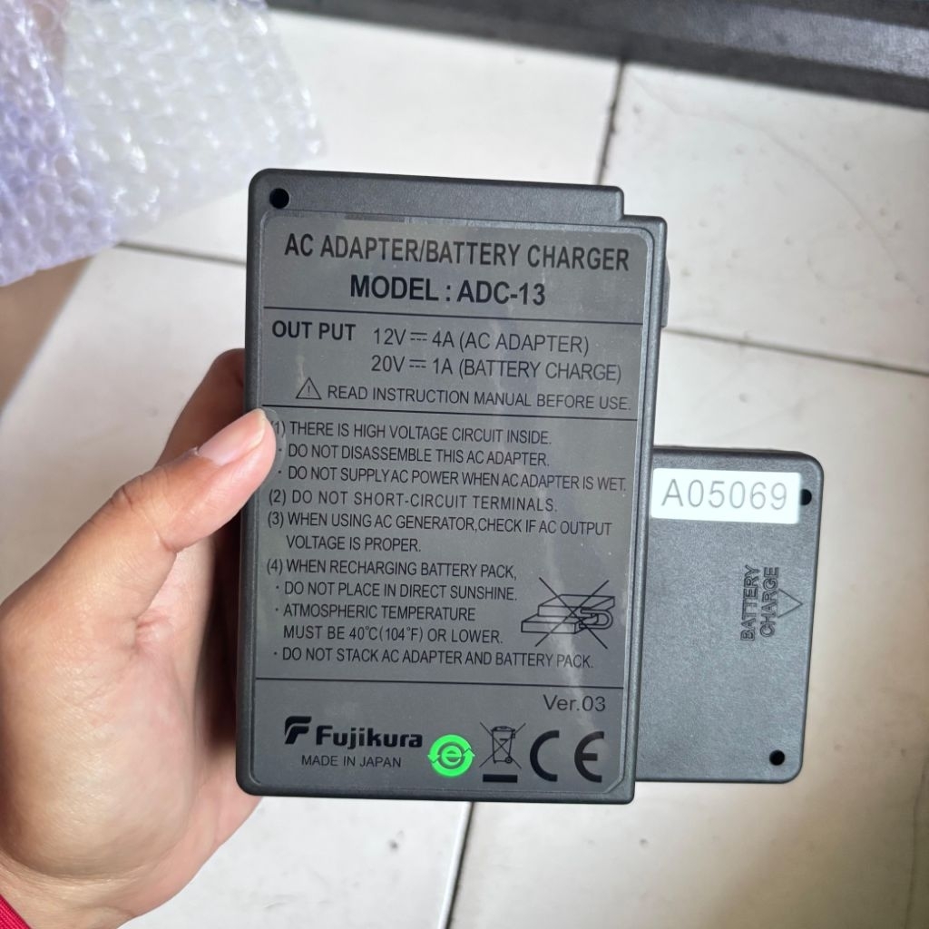 Charger splicer fujikura | Charger adaptor splicer fujikura s60, s70 | charger adaptor fujikura s60,