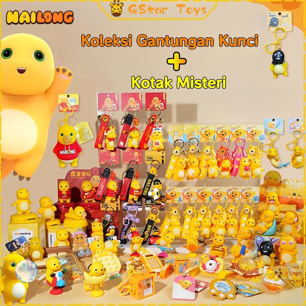 Gstar NaiLong Hiasan Mobil Dinosaurus Boneka Lucu,Blind Box Mainan Anak Perempuan Laki Laki Keychain