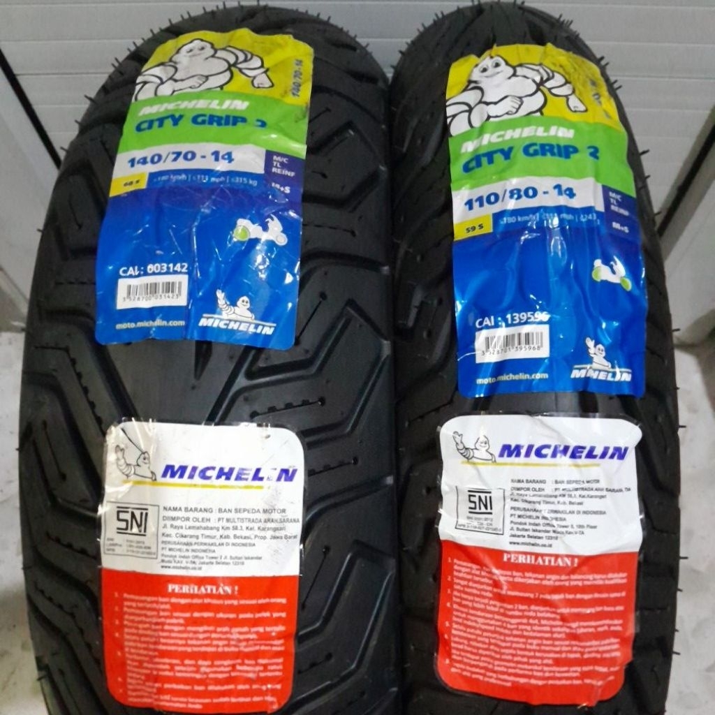 PAKET BAN AEROX 155 MICHELIN CITY GRIP 2 TL 140/70-14 | 110/80-14 BONUS PENTIL TUBELESS