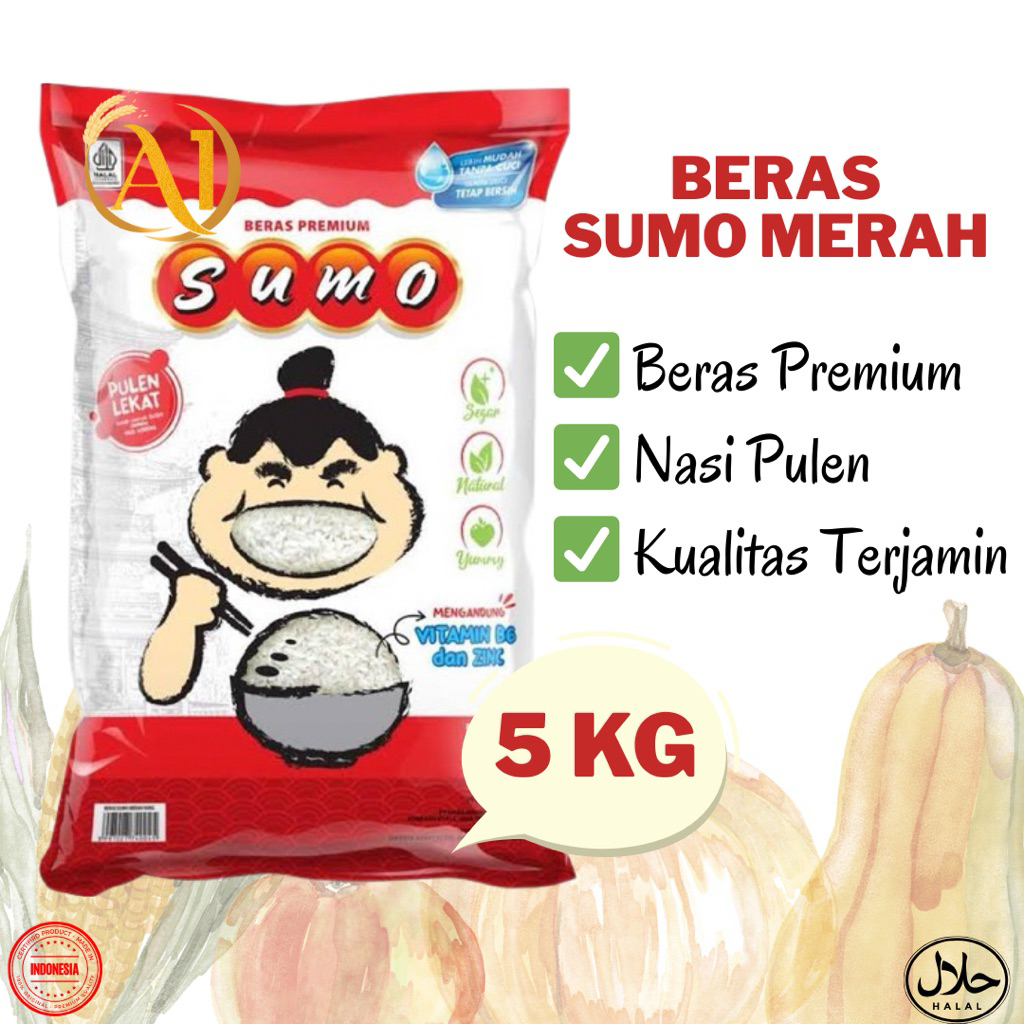 Beras SUMO Merah Kemasan 3kg - 5kg - Beras Sumo Merah - beras putih sumo merah 3kg - Beras Premium