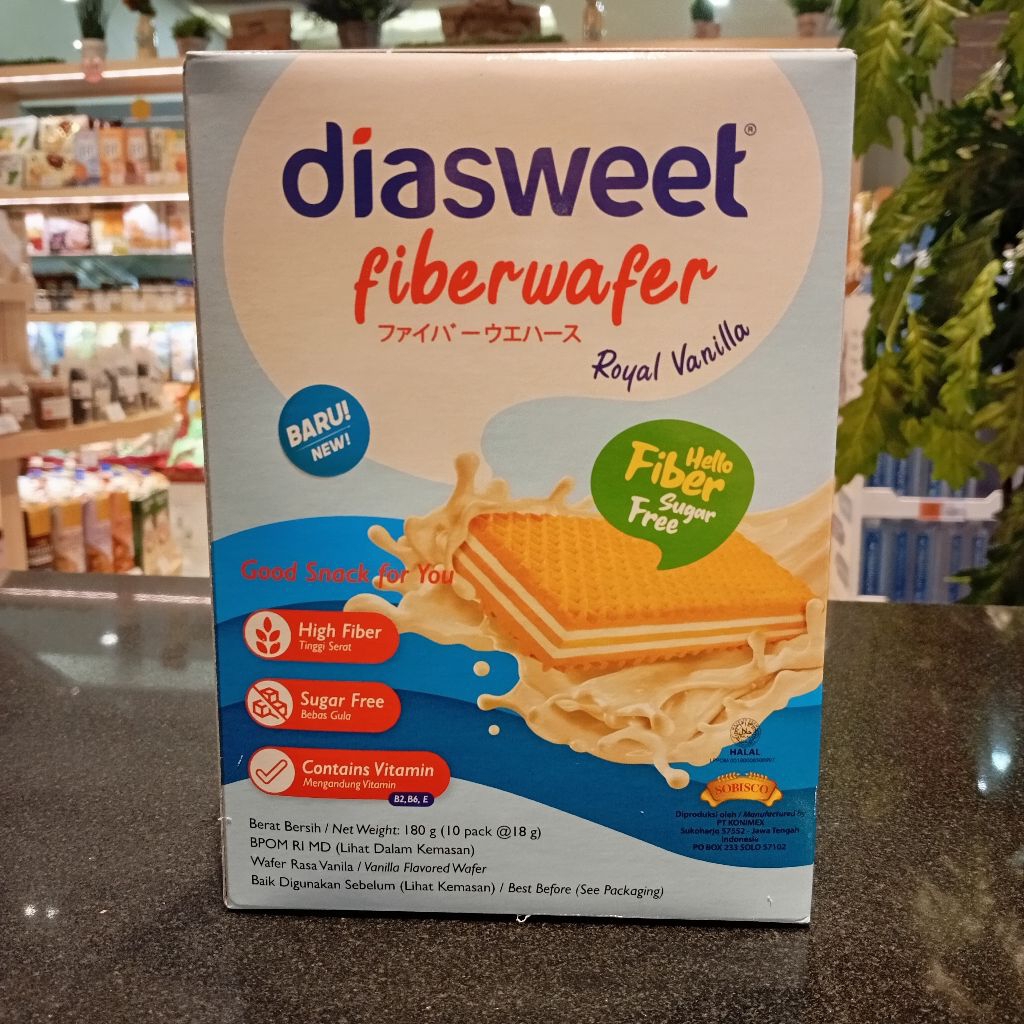 

Fiberwafer Vanilla by Diasweet (sugar free) 180gr