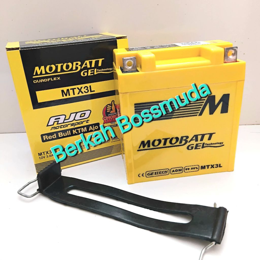 Aki Motobatt Rx King Ninja Satria Set Karet Jaminan Original