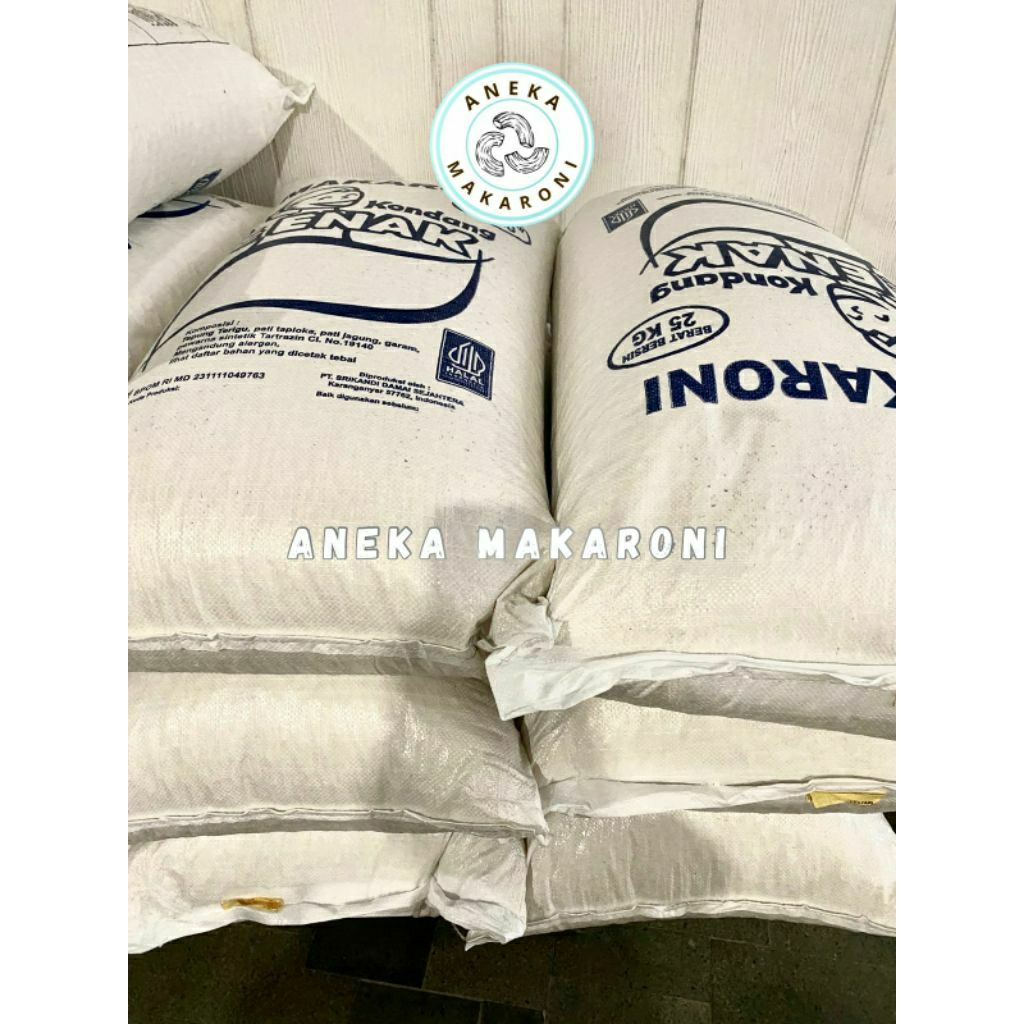 

[COD & READY STOCK] TERMURAH Makaroni Goreng Bantet Kriuk/Rebus Cap Kondang Enak Biru 25 Kg/Karung
