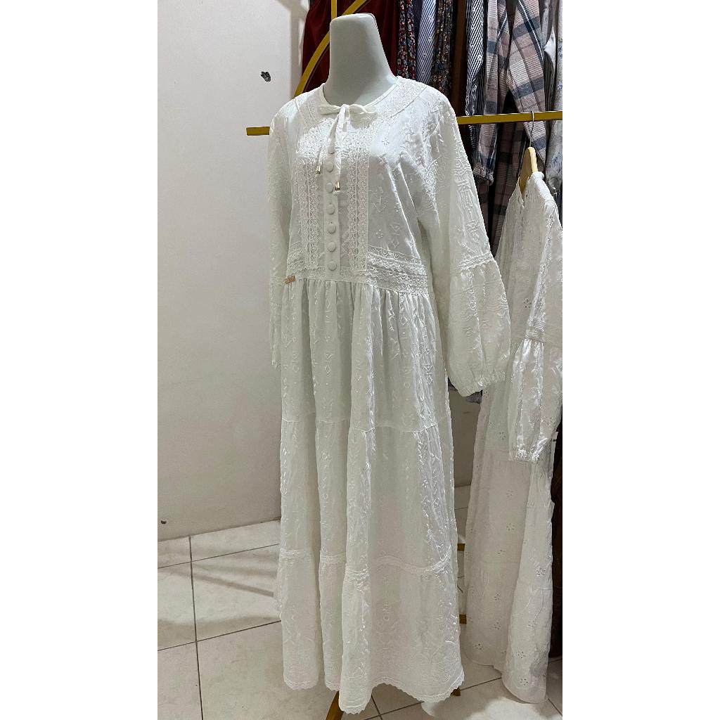 GAMIS KATUN BORDIR NAJWA size L warna Putih