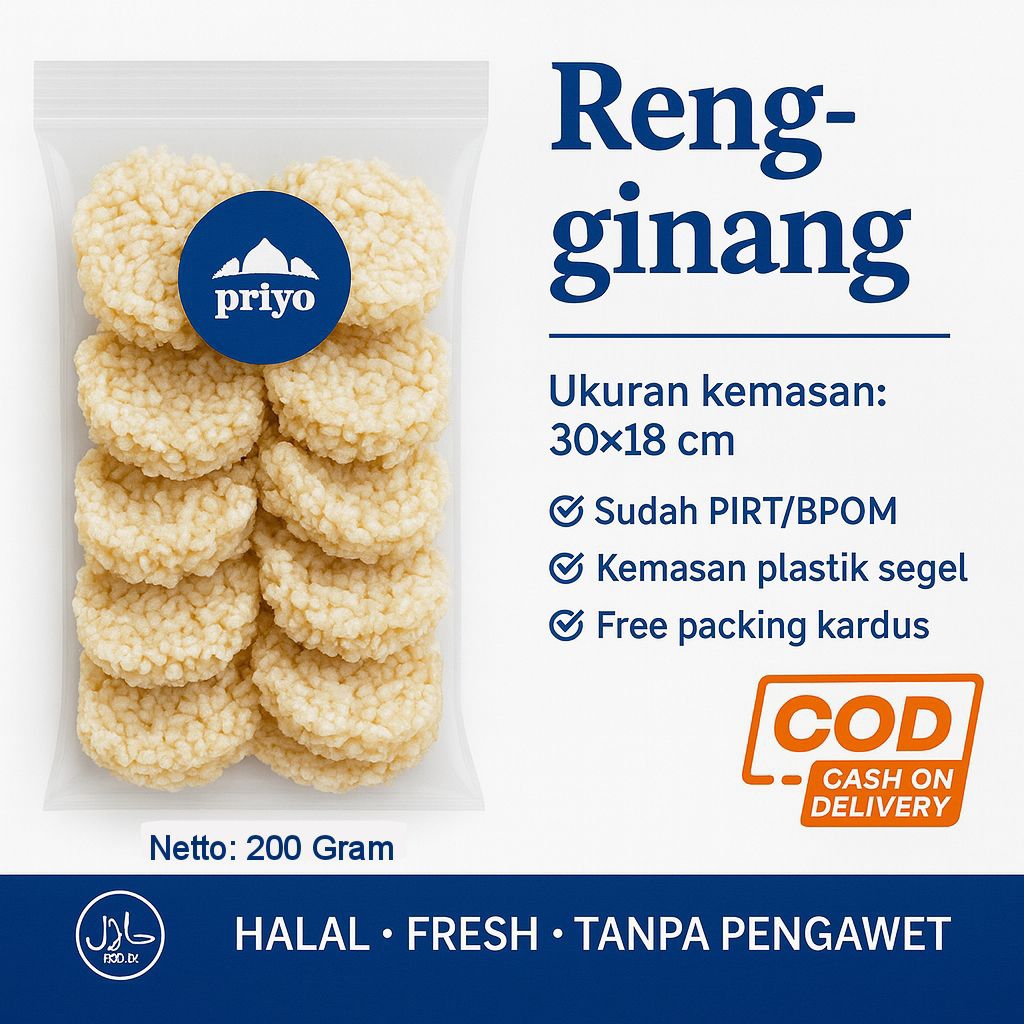 

PRIYO SNACK Rengginang 200 Gram Renyah Gurih Halal