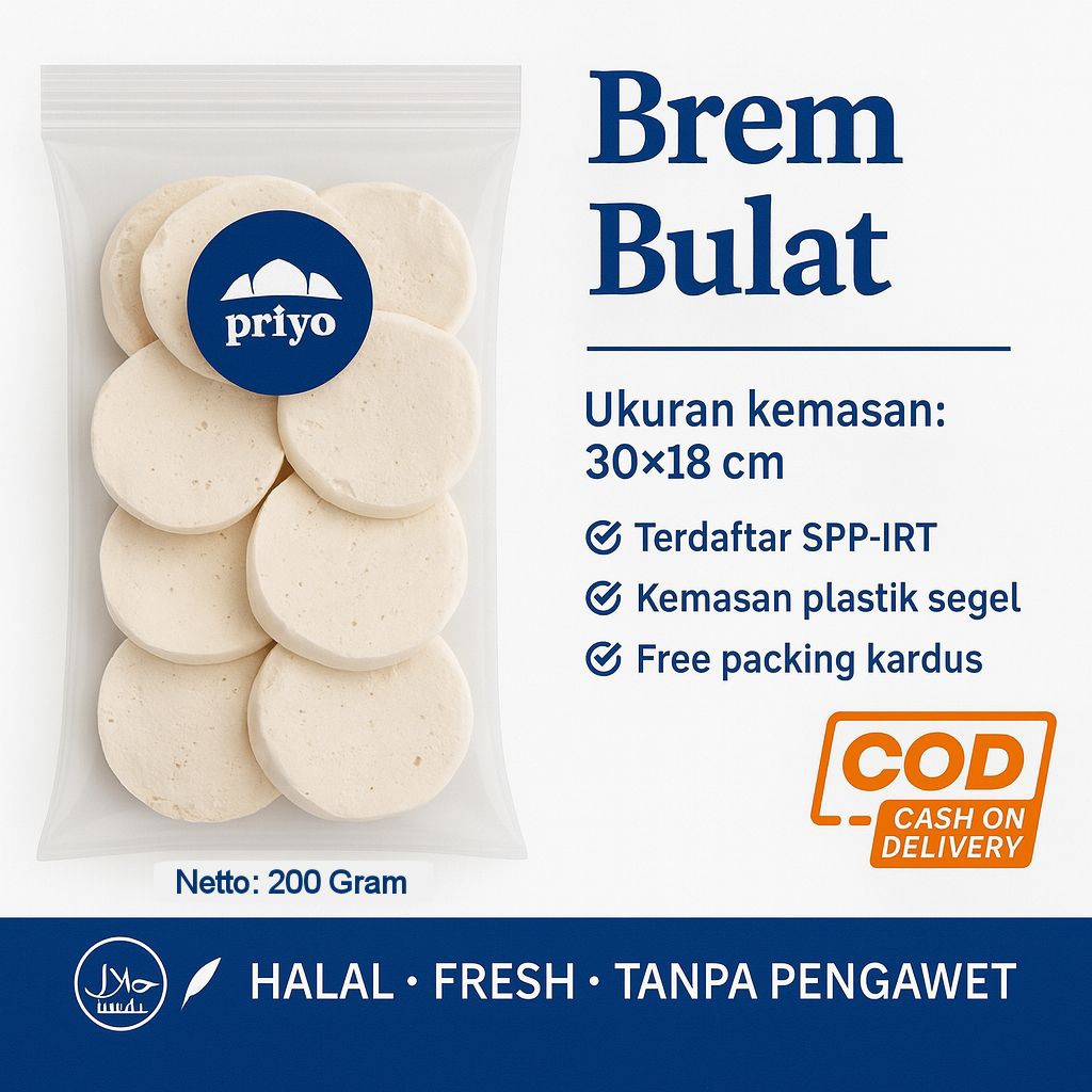

PRIYO SNACK Brem Bulat 200 Gram Lembut Lumer Manis Halal