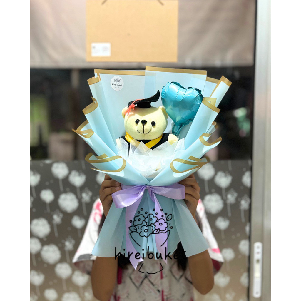 Buket boneka balon / Buket bunga / Buket wisuda ulang tahun / Kado Unik / Buket Murah / Kado Wisuda 