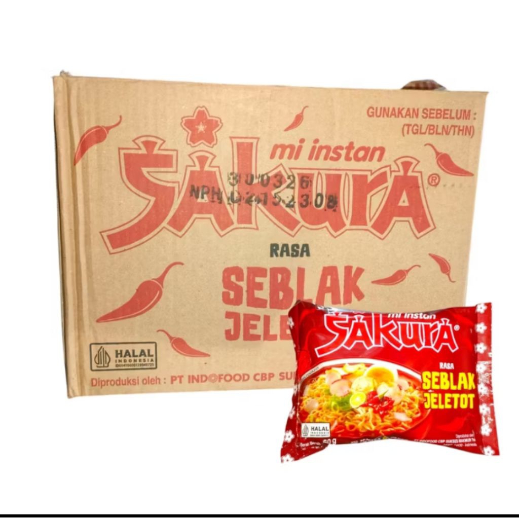 

mie sakura rasa seblak jeletot 1 dus isi 40pcs