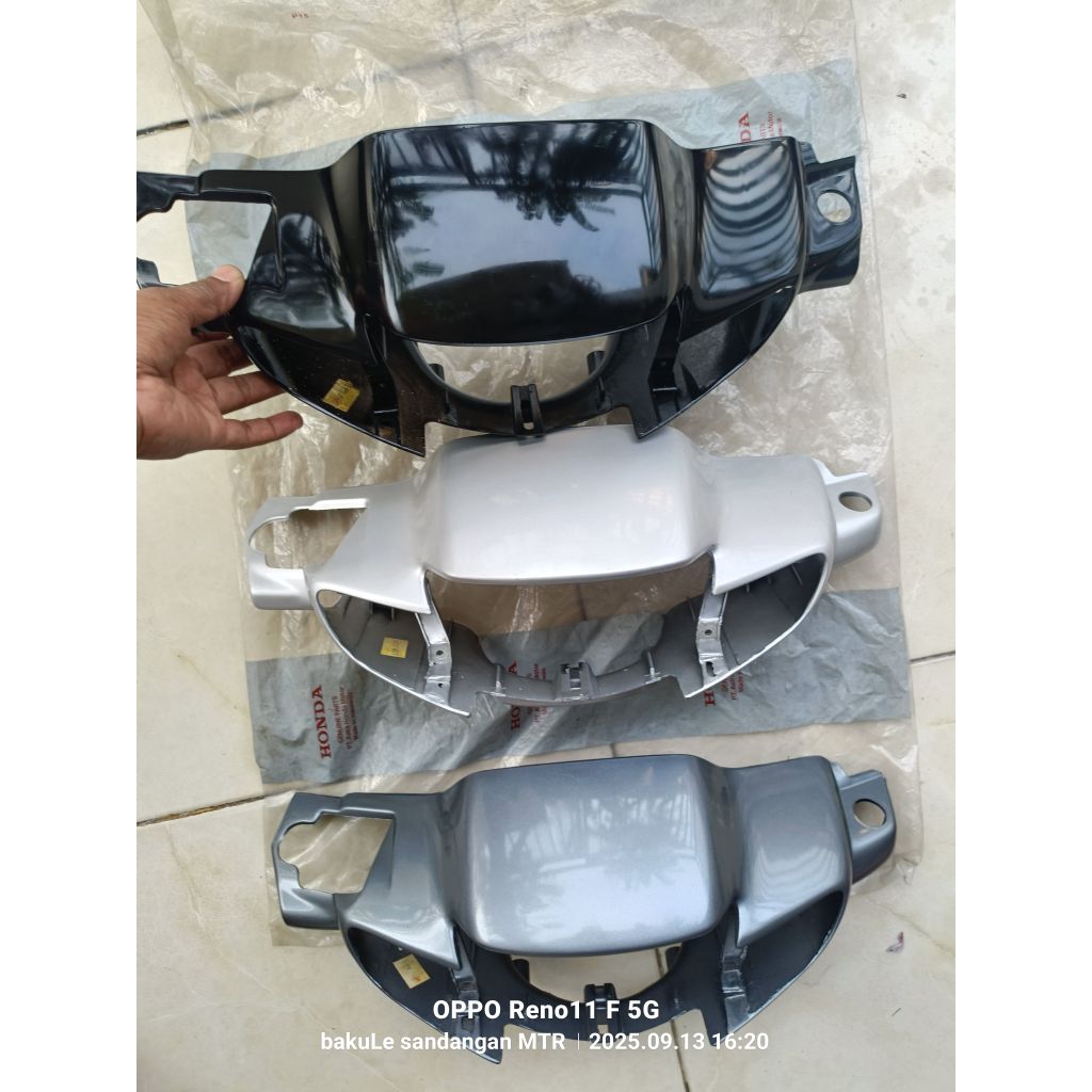 cover batok lampu depan Honda Supra x lama cakram original AHM warna silver Abu abu