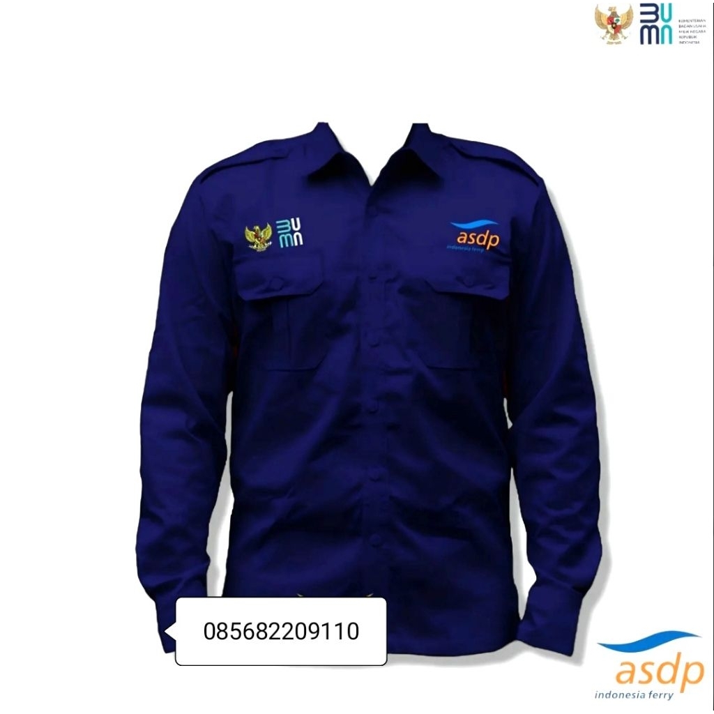 Kemeja BUMN ASDP baju bumn asdp seragam bumn aspd full bordir