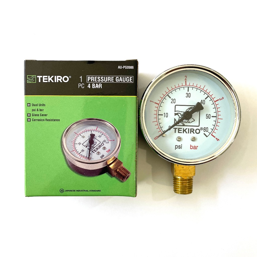 Alat Ukur Tekanan Angin Kompresor 4 Bar Tekiro