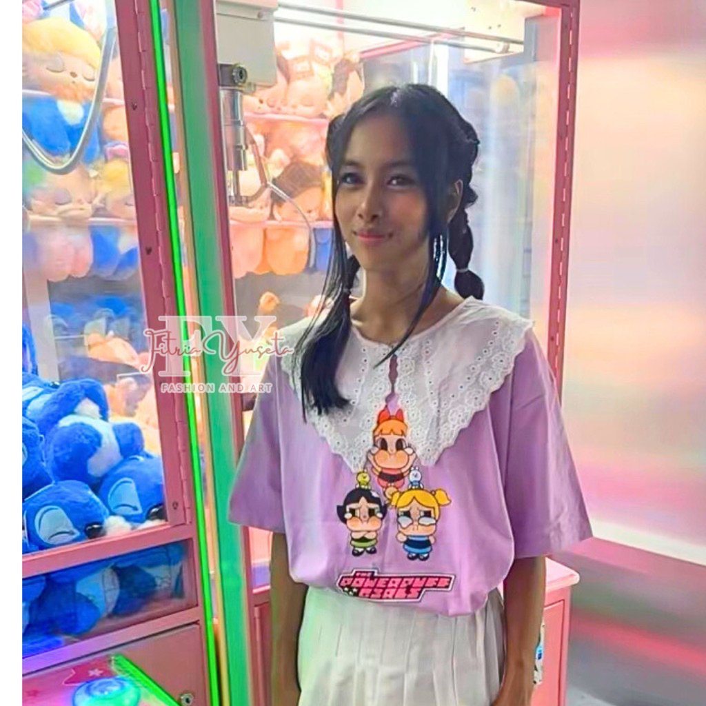 kaos power puff girl rendah / outfit noraebang / outfit kpop / kaos kpop / kaos korea / kaos idol kp