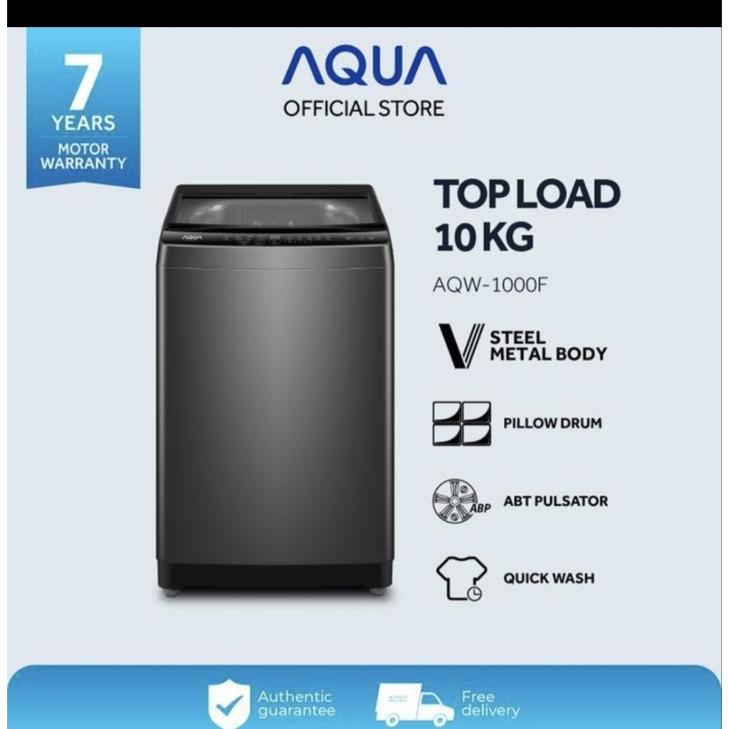 MESIN CUCI AQUA 1 TABUNG 10KG AQW 1000F