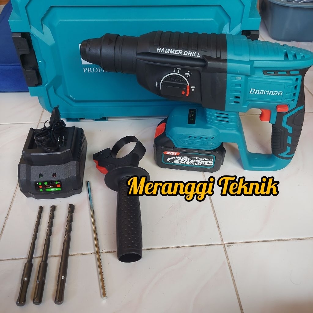 id5072 Elektrik rotary hammer drill Dagmara CRH03 1 baterai 26 mm bor 3 fungsi