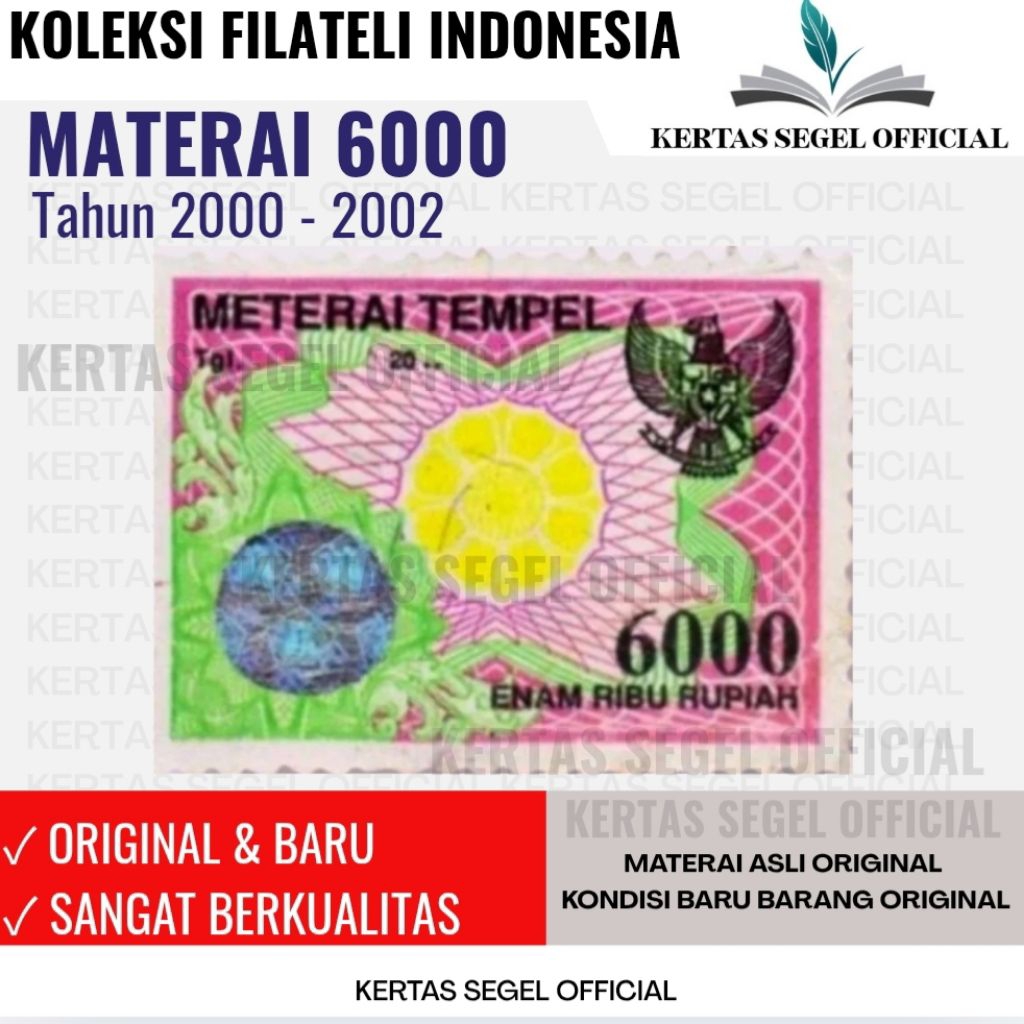 MATERAI 6000 TAHUN 2000 2001 2002 ORIGINAL