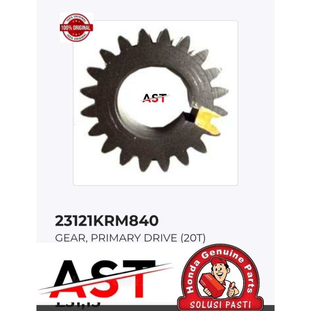 23121KRM840 GIGI NENAS KECIL CRF150/VERZA/MEGAPROMONO/CB VERZA (GARANSI ORIGINAL AHM)