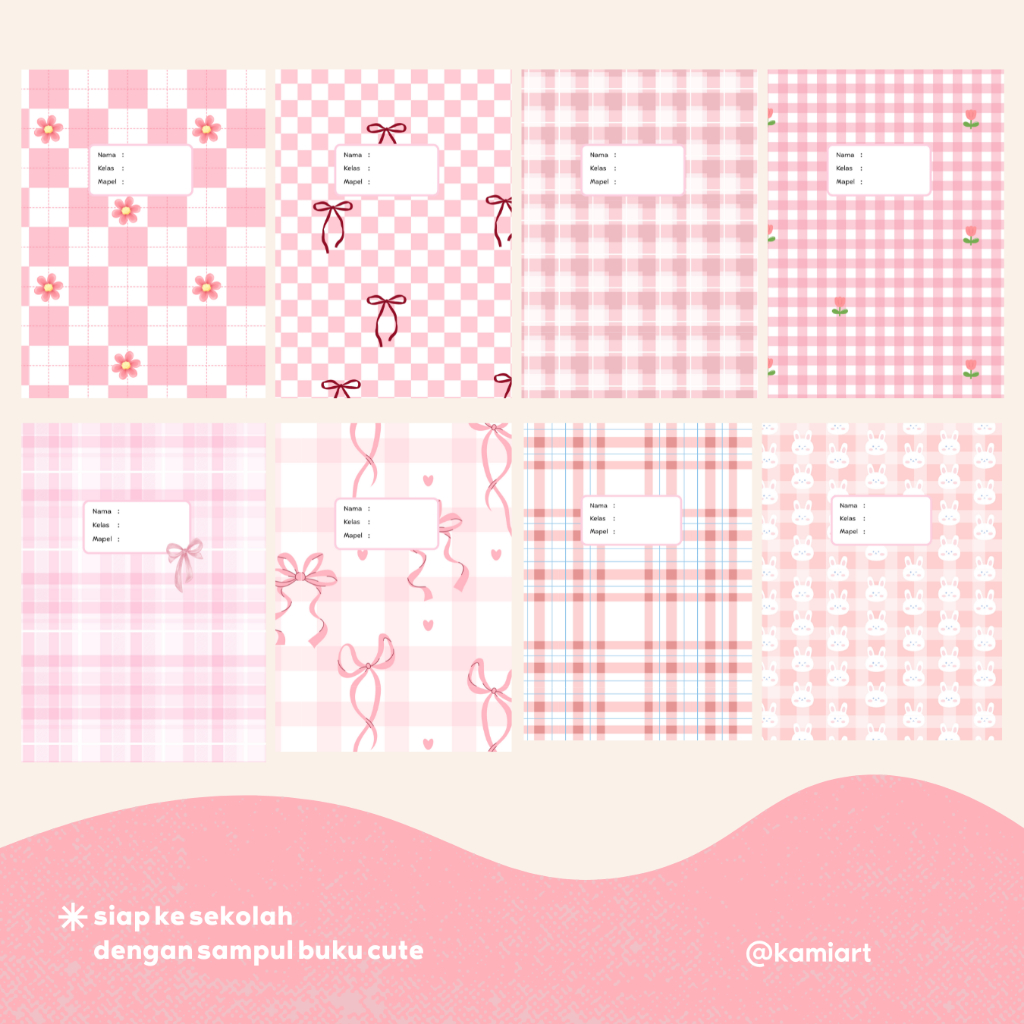 (Pink series)  Sampul buku tulis Aesthetic-sampul buku/samak buku/motif korean style