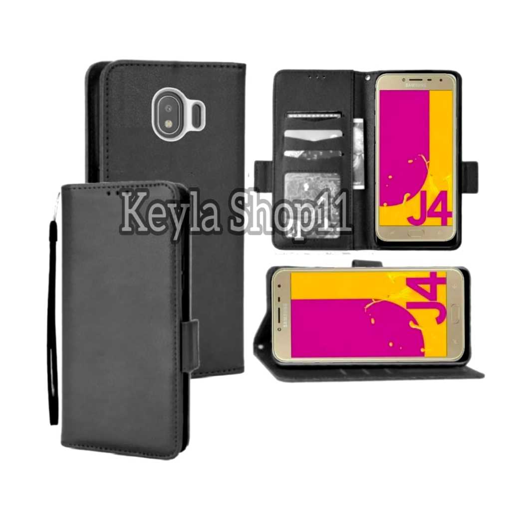 Case Flip Untuk Samsung Galaxy J4 2018 Soft Case Dompet Flip Cover Leather Premium Casing HP