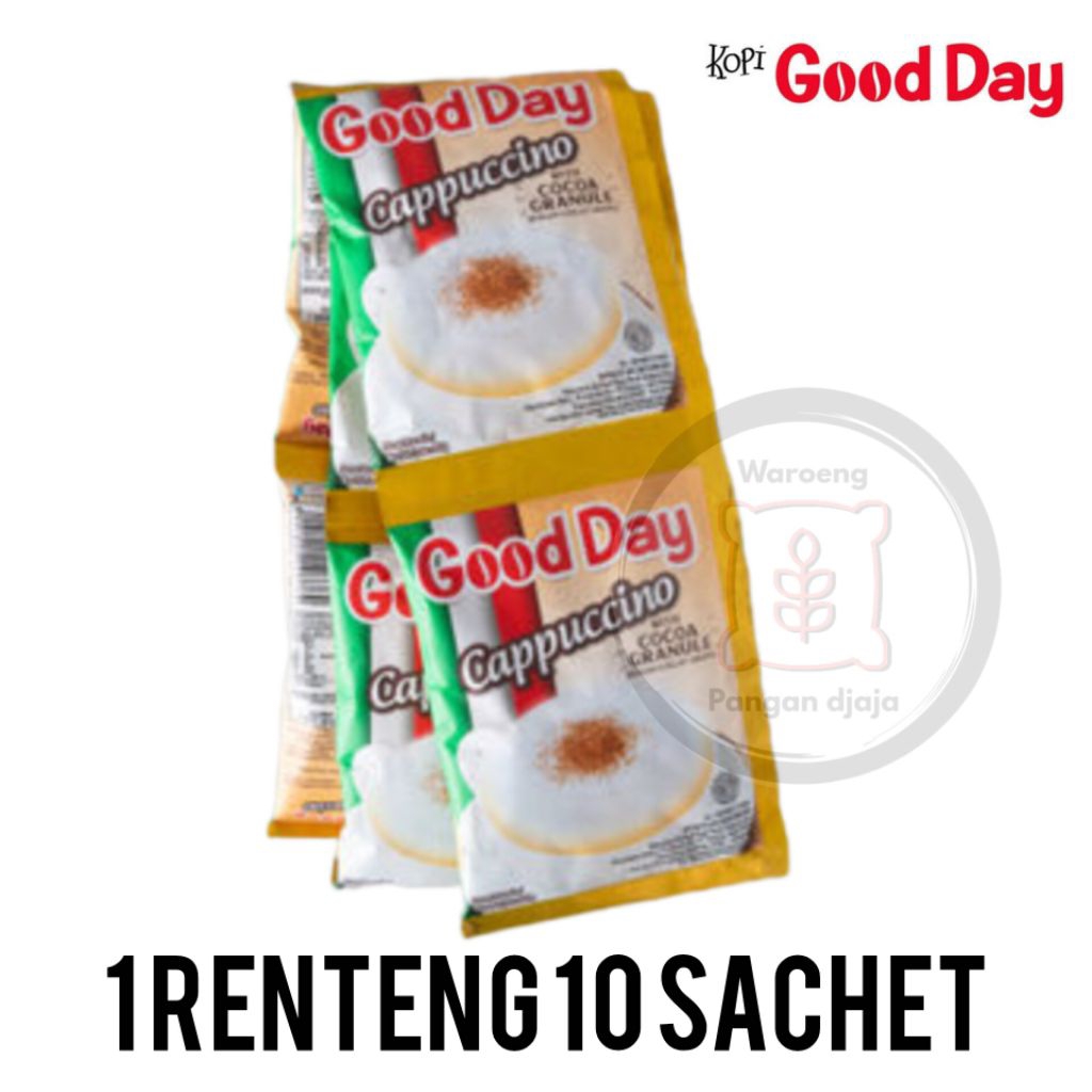 

Kopi Good Day Cappuccino 1 renceng isi 10 sachet