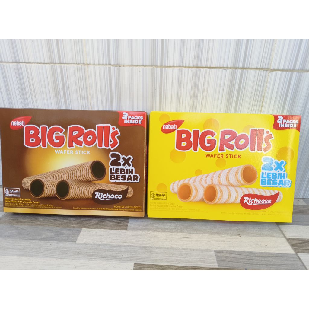 

Wafer Termurah Nabati Bigs Rolls Wafer Stick Richeese 108g/ richoco 126g Cookies Snack Coklat