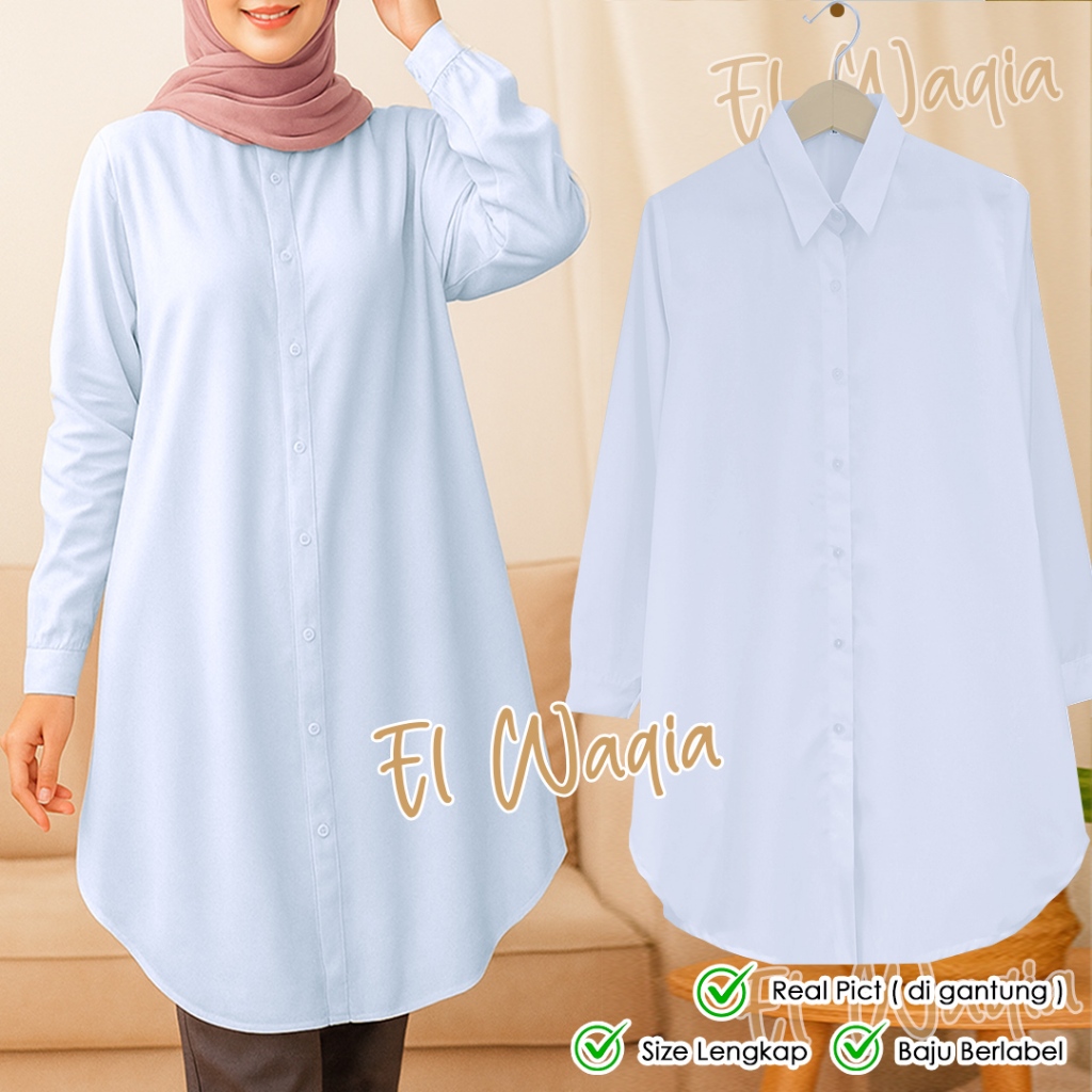 Alila Tunik Putih Bersih Katun Toyobo Baju Kerja Putih Tunik Putih Jumbo