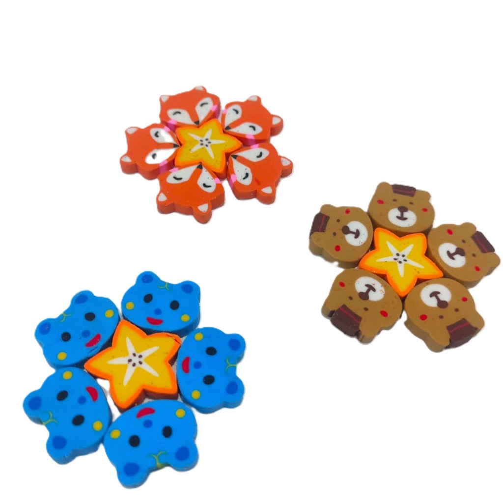 

mainan penghapus spiner 1set 6pc / penghapus viral / penghapus karakter